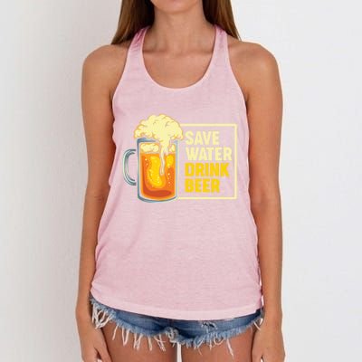 Save Water Beer Cute Gift Women's Knotted Racerback Tank