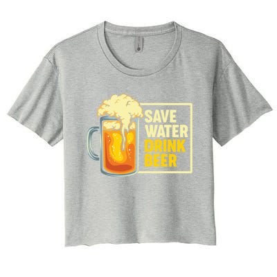 Save Water Beer Cute Gift Women's Crop Top Tee