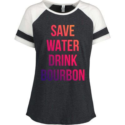 Save Water Bourdon Lover Gift Enza Ladies Jersey Colorblock Tee