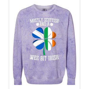 Scottish Wee Bit Irish Scotland St Patricks Day Gifts Flag Colorblast Crewneck Sweatshirt