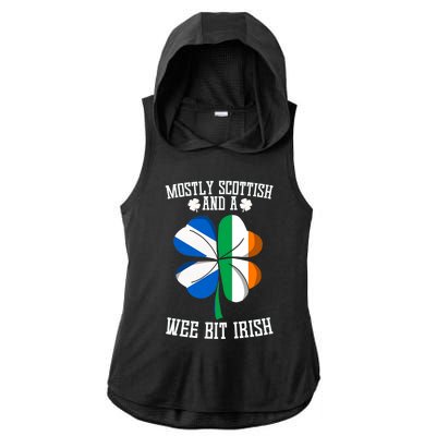 Scottish Wee Bit Irish Scotland St Patricks Day Gifts Flag Ladies PosiCharge Tri-Blend Wicking Draft Hoodie Tank