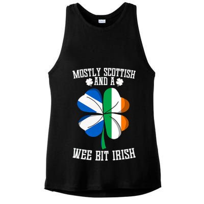 Scottish Wee Bit Irish Scotland St Patricks Day Gifts Flag Ladies PosiCharge Tri-Blend Wicking Tank
