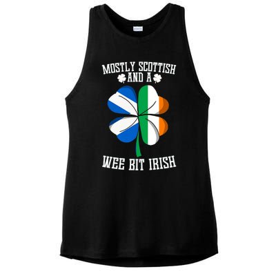 Scottish Wee Bit Irish Scotland St Patricks Day Gifts Flag Ladies PosiCharge Tri-Blend Wicking Tank