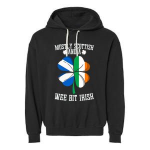 Scottish Wee Bit Irish Scotland St Patricks Day Gifts Flag Garment-Dyed Fleece Hoodie