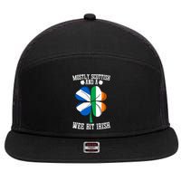 Scottish Wee Bit Irish Scotland St Patricks Day Gifts Flag 7 Panel Mesh Trucker Snapback Hat