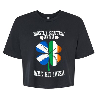 Scottish Wee Bit Irish Scotland St Patricks Day Gifts Flag Bella+Canvas Jersey Crop Tee