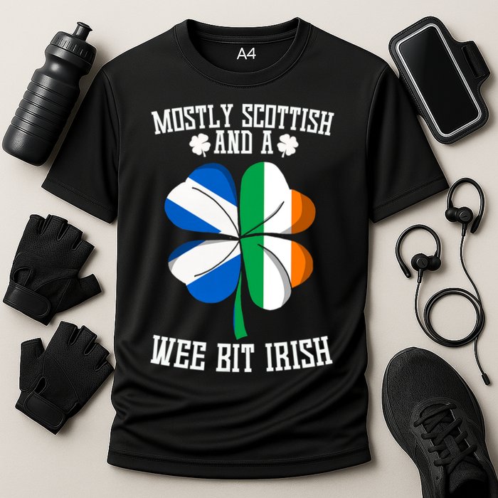 Scottish Wee Bit Irish Scotland St Patricks Day Gifts Flag Performance Shirt