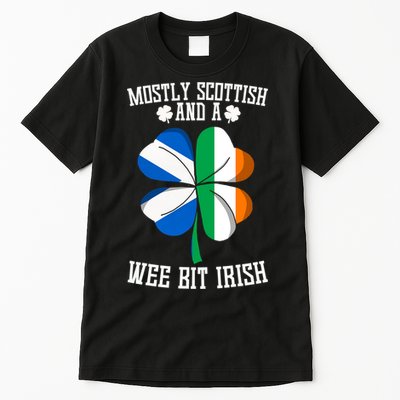 Scottish Wee Bit Irish Scotland St Patricks Day Gifts Flag Tall T-Shirt