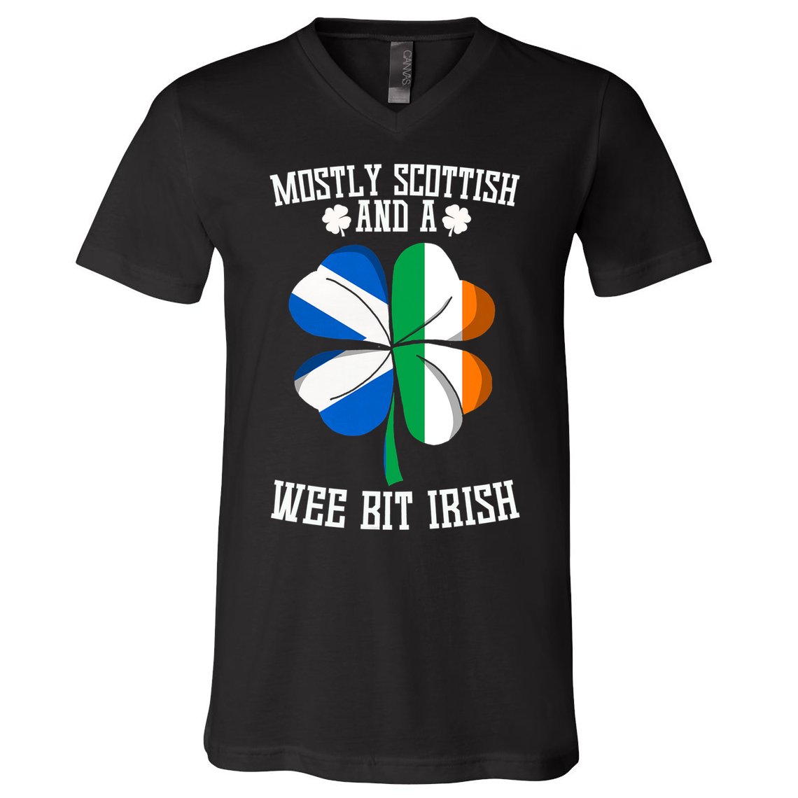 Scottish Wee Bit Irish Scotland St Patricks Day Gifts Flag V-Neck T-Shirt