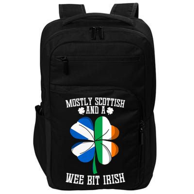 Scottish Wee Bit Irish Scotland St Patricks Day Gifts Flag Impact Tech Backpack