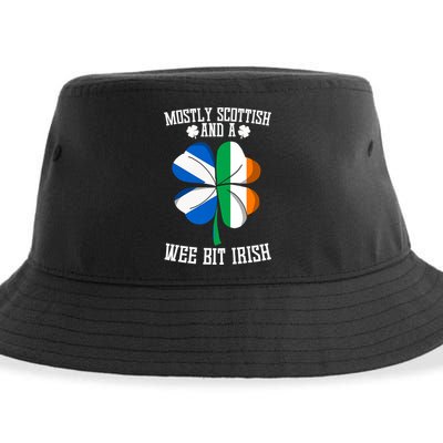 Scottish Wee Bit Irish Scotland St Patricks Day Gifts Flag Sustainable Bucket Hat
