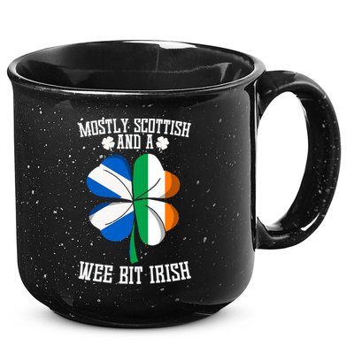 Scottish Wee Bit Irish Scotland St Patricks Day Gifts Flag 15oz Campfire Ceramic Mug