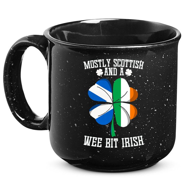 Scottish Wee Bit Irish Scotland St Patricks Day Gifts Flag 15oz Campfire Ceramic Mug