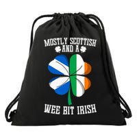 Scottish Wee Bit Irish Scotland St Patricks Day Gifts Flag Drawstring Bag