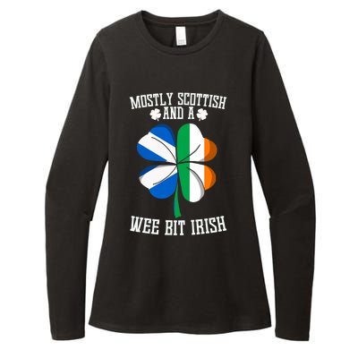 Scottish Wee Bit Irish Scotland St Patricks Day Gifts Flag Womens CVC Long Sleeve Shirt