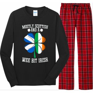 Scottish Wee Bit Irish Scotland St Patricks Day Gifts Flag Long Sleeve Pajama Set