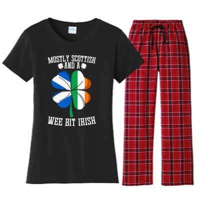 Scottish Wee Bit Irish Scotland St Patricks Day Gifts Flag Women's Flannel Pajama Set