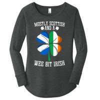 Scottish Wee Bit Irish Scotland St Patricks Day Gifts Flag Women's Perfect Tri Tunic Long Sleeve Shirt