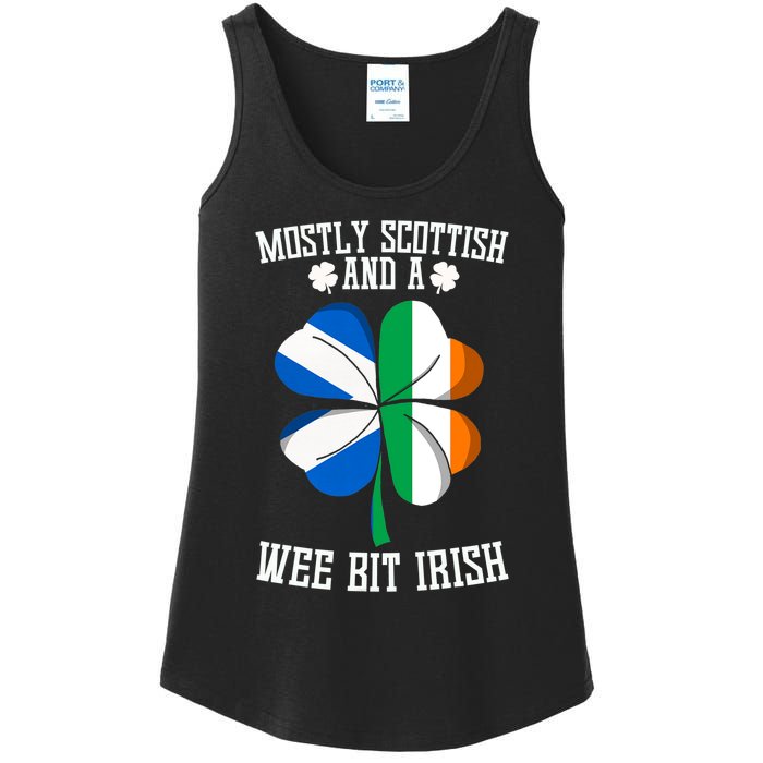 Scottish Wee Bit Irish Scotland St Patricks Day Gifts Flag Ladies Essential Tank