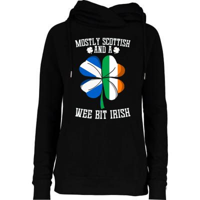 Scottish Wee Bit Irish Scotland St Patricks Day Gifts Flag Womens Funnel Neck Pullover Hood