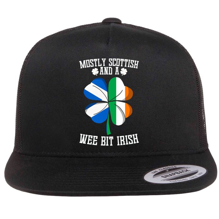 Scottish Wee Bit Irish Scotland St Patricks Day Gifts Flag Flatbill Hat