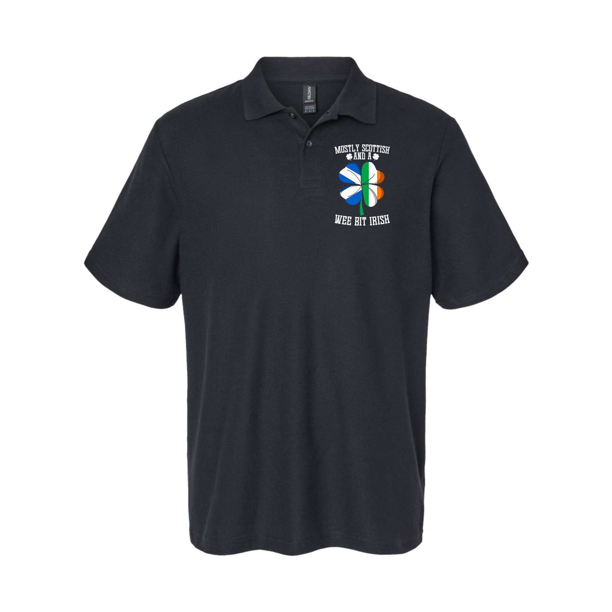 Scottish Wee Bit Irish Scotland St Patricks Day Gifts Flag Polo