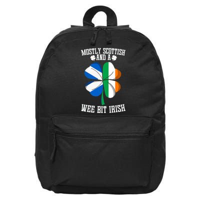 Scottish Wee Bit Irish Scotland St Patricks Day Gifts Flag 16 in Basic Backpack