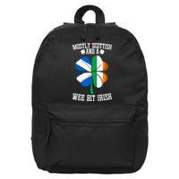 Scottish Wee Bit Irish Scotland St Patricks Day Gifts Flag 16 in Basic Backpack
