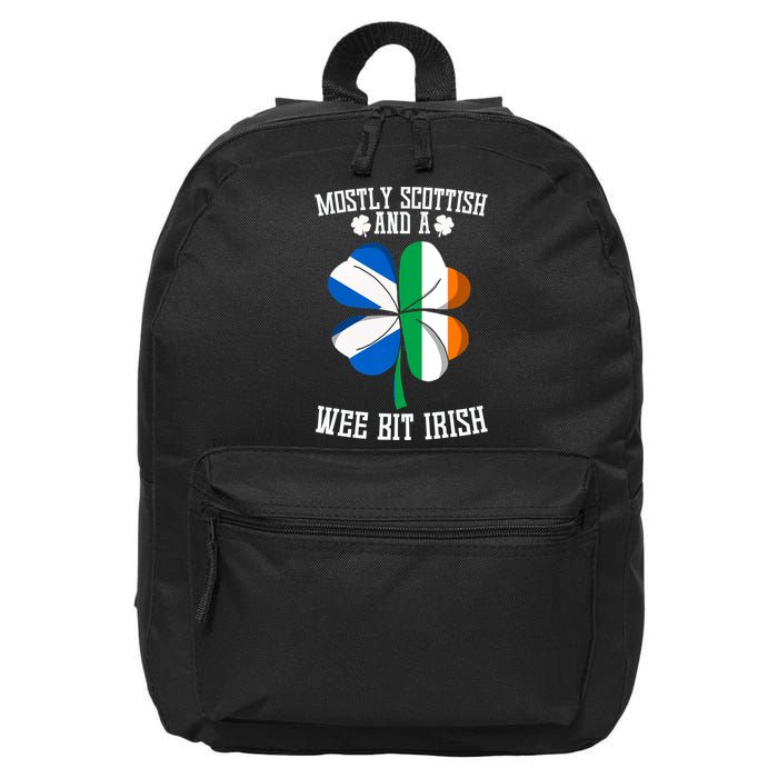 Scottish Wee Bit Irish Scotland St Patricks Day Gifts Flag 16 in Basic Backpack