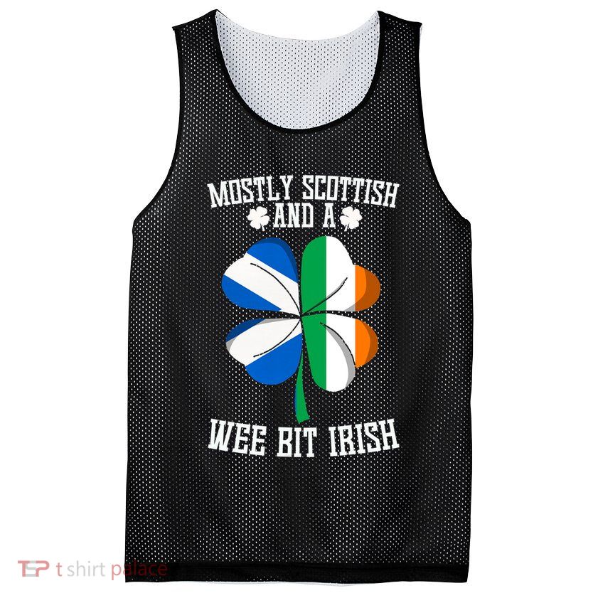 Scottish Wee Bit Irish Scotland St Patricks Day Gifts Flag Mesh Reversible Basketball Jersey Tank