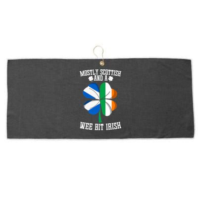 Scottish Wee Bit Irish Scotland St Patricks Day Gifts Flag Large Microfiber Waffle Golf Towel