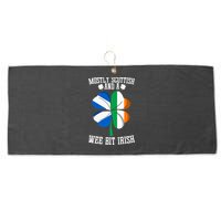 Scottish Wee Bit Irish Scotland St Patricks Day Gifts Flag Large Microfiber Waffle Golf Towel