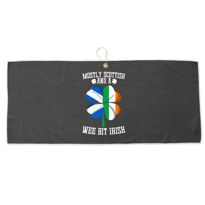 Scottish Wee Bit Irish Scotland St Patricks Day Gifts Flag Large Microfiber Waffle Golf Towel