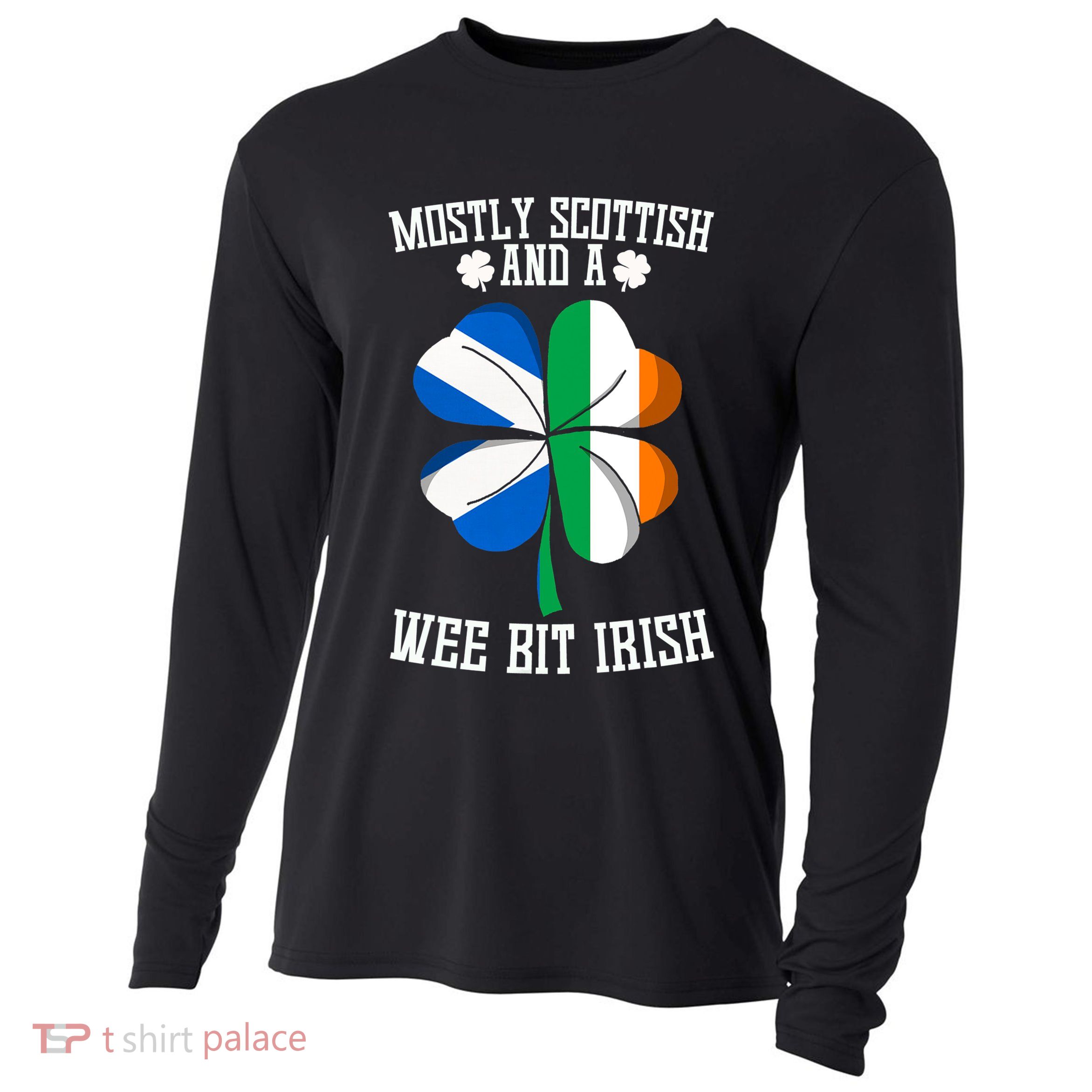 Scottish Wee Bit Irish Scotland St Patricks Day Gifts Flag Cooling Performance Long Sleeve Crew