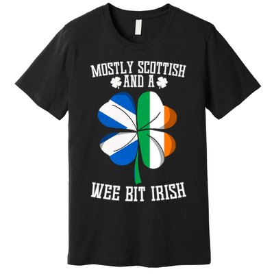 Scottish Wee Bit Irish Scotland St Patricks Day Gifts Flag Premium T-Shirt