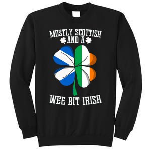 Scottish Wee Bit Irish Scotland St Patricks Day Gifts Flag Tall Sweatshirt