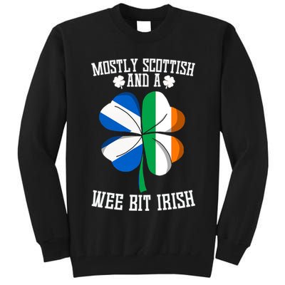 Scottish Wee Bit Irish Scotland St Patricks Day Gifts Flag Tall Sweatshirt