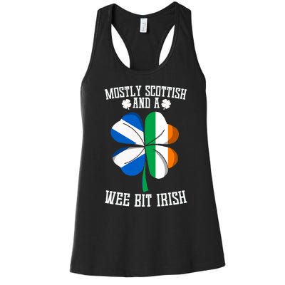 Scottish Wee Bit Irish Scotland St Patricks Day Gifts Flag Women's Racerback Tank