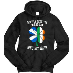 Scottish Wee Bit Irish Scotland St Patricks Day Gifts Flag Tie Dye Hoodie