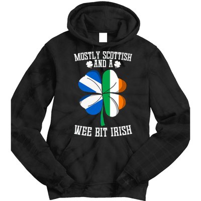 Scottish Wee Bit Irish Scotland St Patricks Day Gifts Flag Tie Dye Hoodie