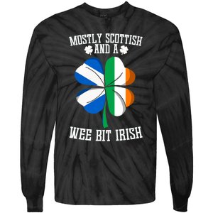 Scottish Wee Bit Irish Scotland St Patricks Day Gifts Flag Tie-Dye Long Sleeve Shirt