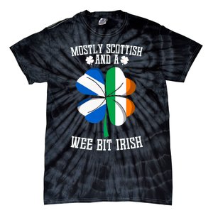 Scottish Wee Bit Irish Scotland St Patricks Day Gifts Flag Tie-Dye T-Shirt