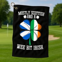 Scottish Wee Bit Irish Scotland St Patricks Day Gifts Flag Golf Towel