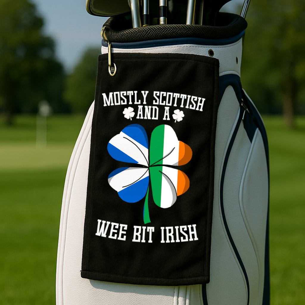 Scottish Wee Bit Irish Scotland St Patricks Day Gifts Flag Golf Towel