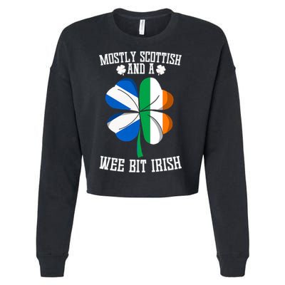 Scottish Wee Bit Irish Scotland St Patricks Day Gifts Flag Cropped Pullover Crew