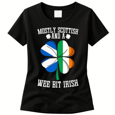 Scottish Wee Bit Irish Scotland St Patricks Day Gifts Flag Womens T-Shirt
