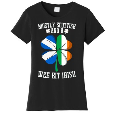 Scottish Wee Bit Irish Scotland St Patricks Day Gifts Flag Women's T-Shirt