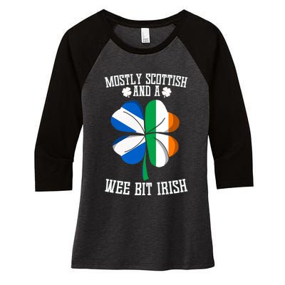 Scottish Wee Bit Irish Scotland St Patricks Day Gifts Flag Women's Tri-Blend 3/4-Sleeve Raglan Shirt