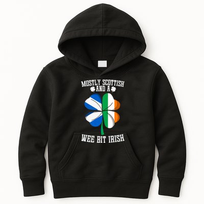 Scottish Wee Bit Irish Scotland St Patricks Day Gifts Flag Kids Hoodie