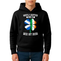 Scottish Wee Bit Irish Scotland St Patricks Day Gifts Flag Kids Hoodie